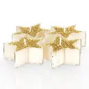 [3560239508069] Bougie Chandelle Plate Étoile pailletée 4pcs.webp