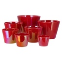 Cache-pot nacré rouge 17 cm