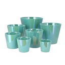 Cache-pot nacré turquoise 15 cm