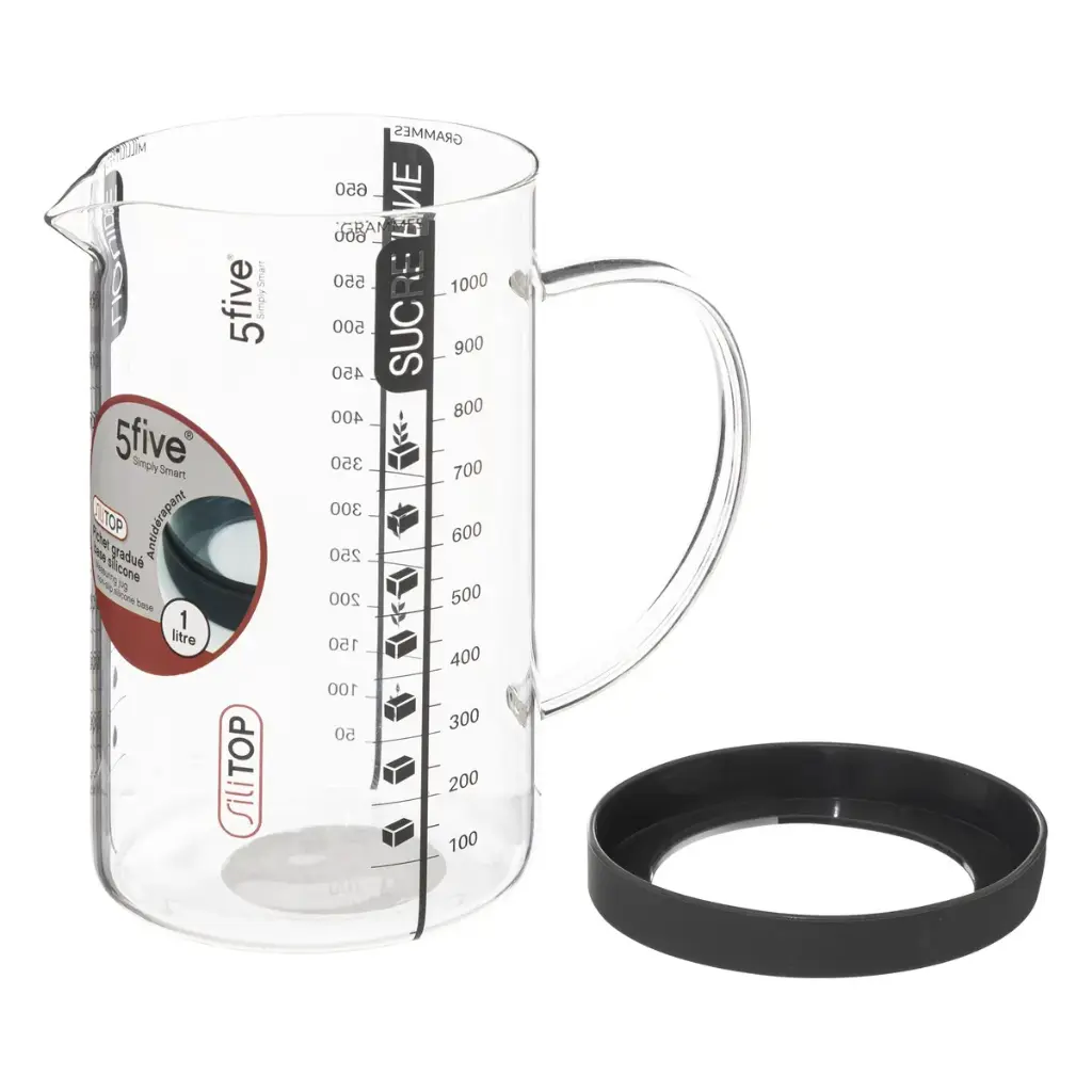 FIVE - Verre Doseur Gradué "Sili-top" 1L 