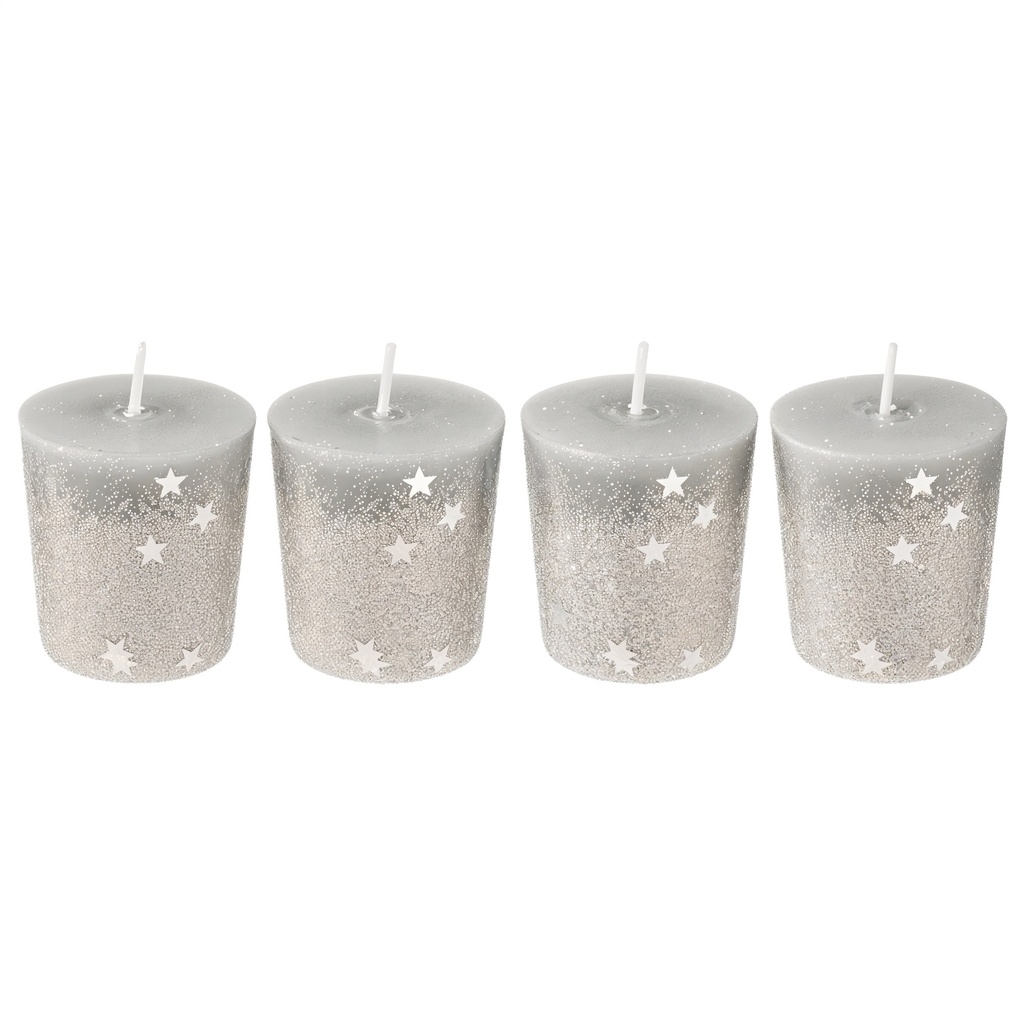 Bougies de Noël Argentées (Lot de 4)
