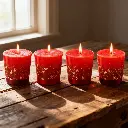 Bougies de Noël Rouges (Lot de 4)