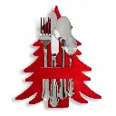 Lot de 4 porte-couverts Sapin rouge en Feutrine
