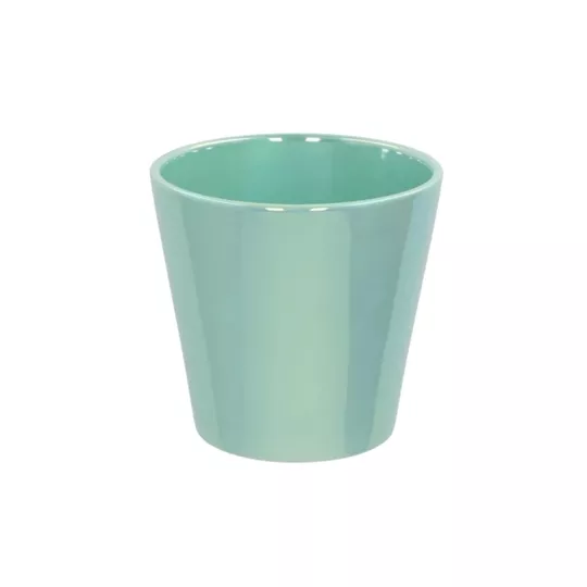 Cache-pot nacré turquoise 15 cm