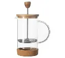 Secret de Gourmet - Cafetière à Piston en verre et bambou 600ml
