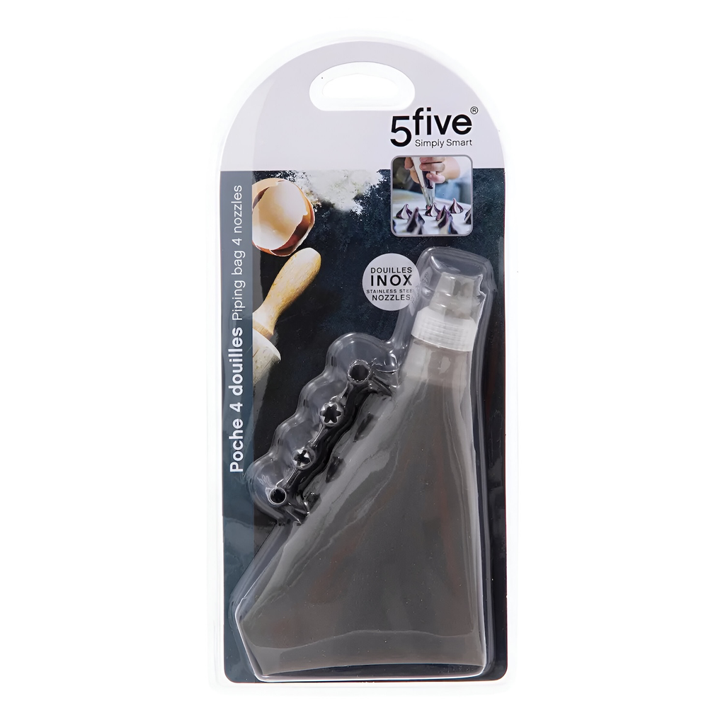 5five - Poche à Douille avec 4 Douilles en Inox