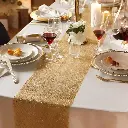 Chemin de table Noël paillettés dorées (28x300cm)