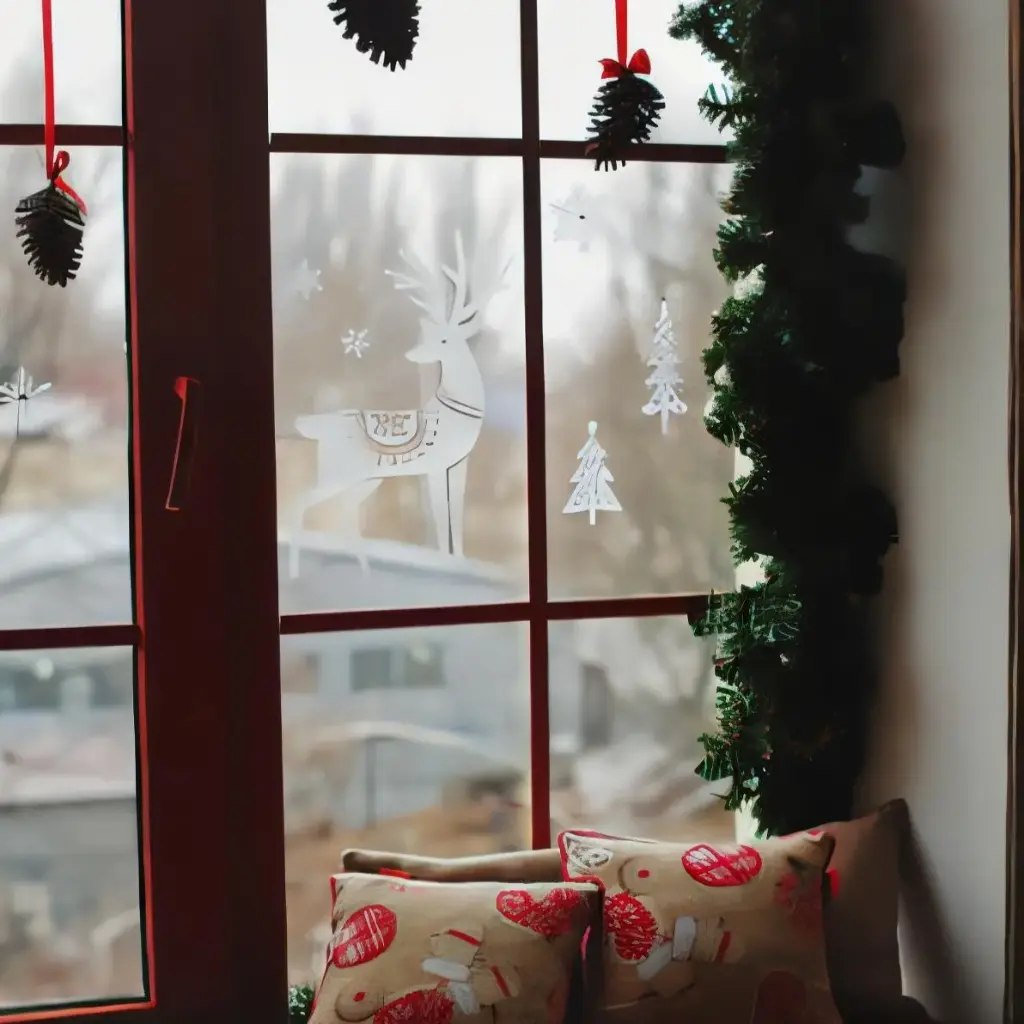 [3560233792174] Stickers de Fenêtre Pailleté 50x32cm