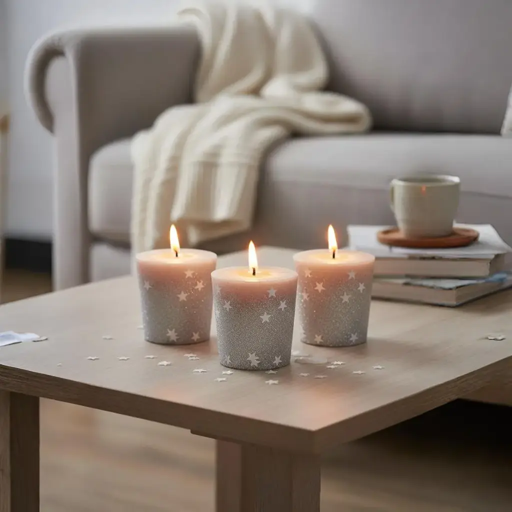 [3560239506768] Bougies de Noël Argentées (Lot de 4)