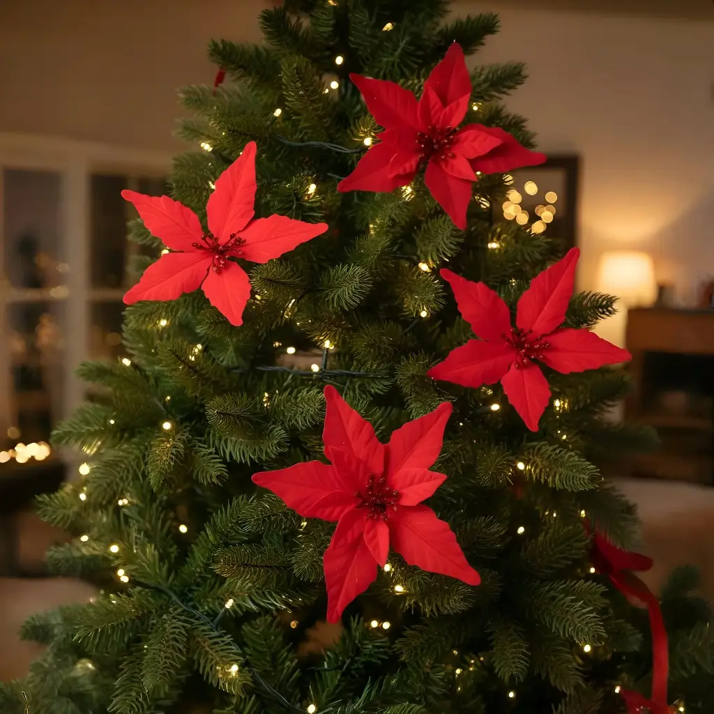 [3560232627309] Sujet de Noël - Grande Poinsettia Rouge