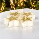 Bougie Plate Étoile pailletée (4 pcs)