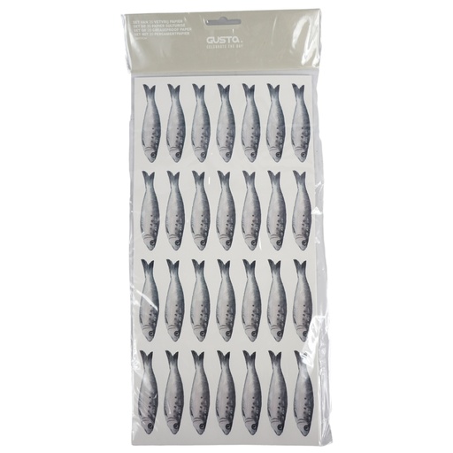 [CU-074-24] Papier sulfurisé motifs "Sardines" 20 pcs