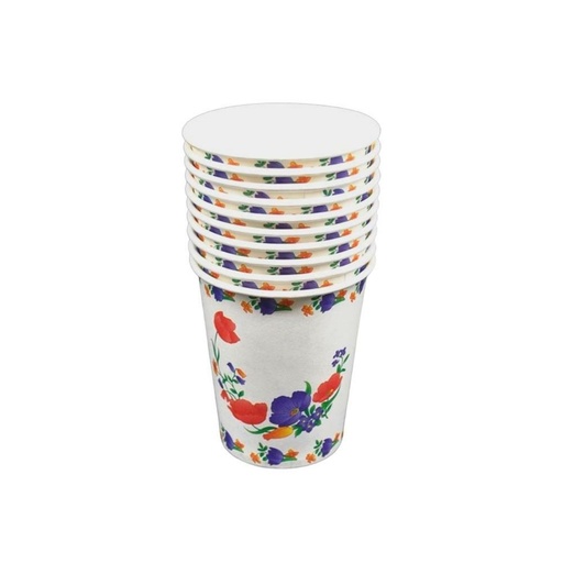 [HO-010-24] Gobelets en carton motifs floral 10pcs