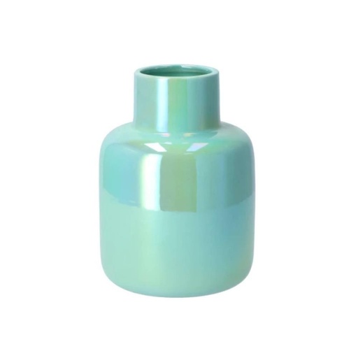 [HA-058-24] Vase rond turquoise nacrée 18 cm