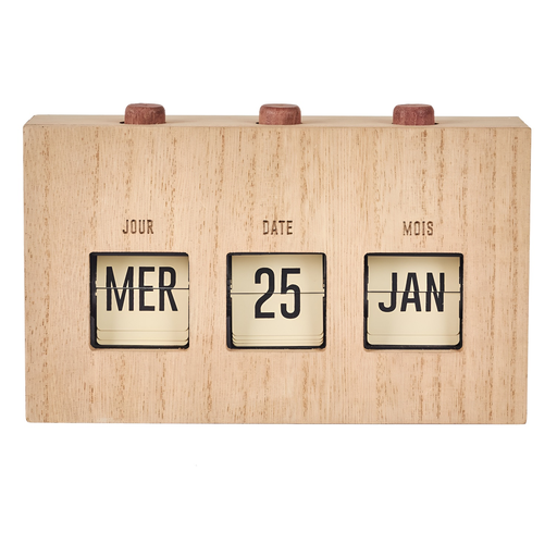 [3664944522522] Calendrier Flip Flap Effet Bois