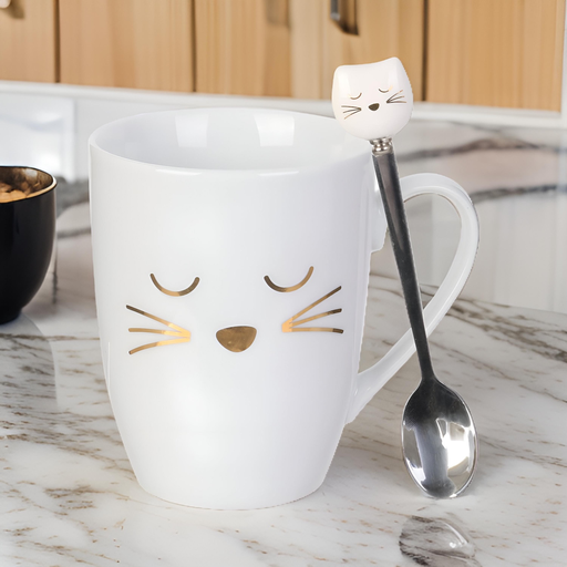 [3664944174912] Mug en céramique avec cuillère assortie