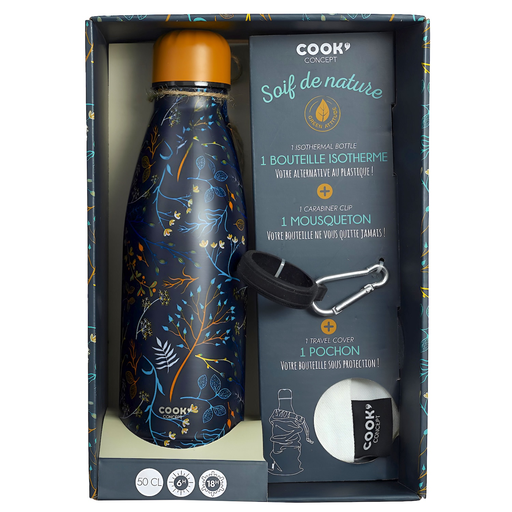 [3664944325000] Coffret Bouteille Isotherme Fleurie 500ml